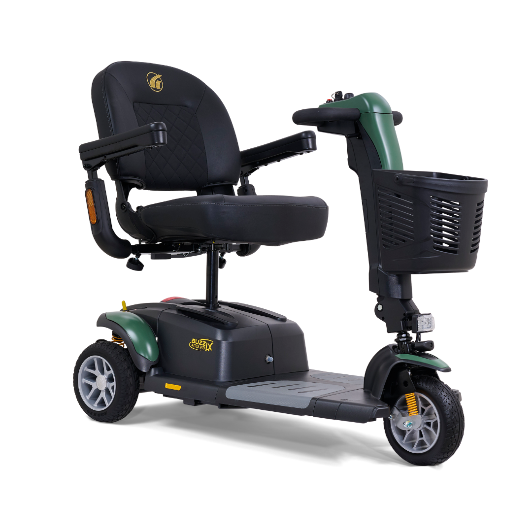 Golden Tech Buzzaround LX - Luxury 3 Wheel Portable Mobility Scooter - Matte Green right